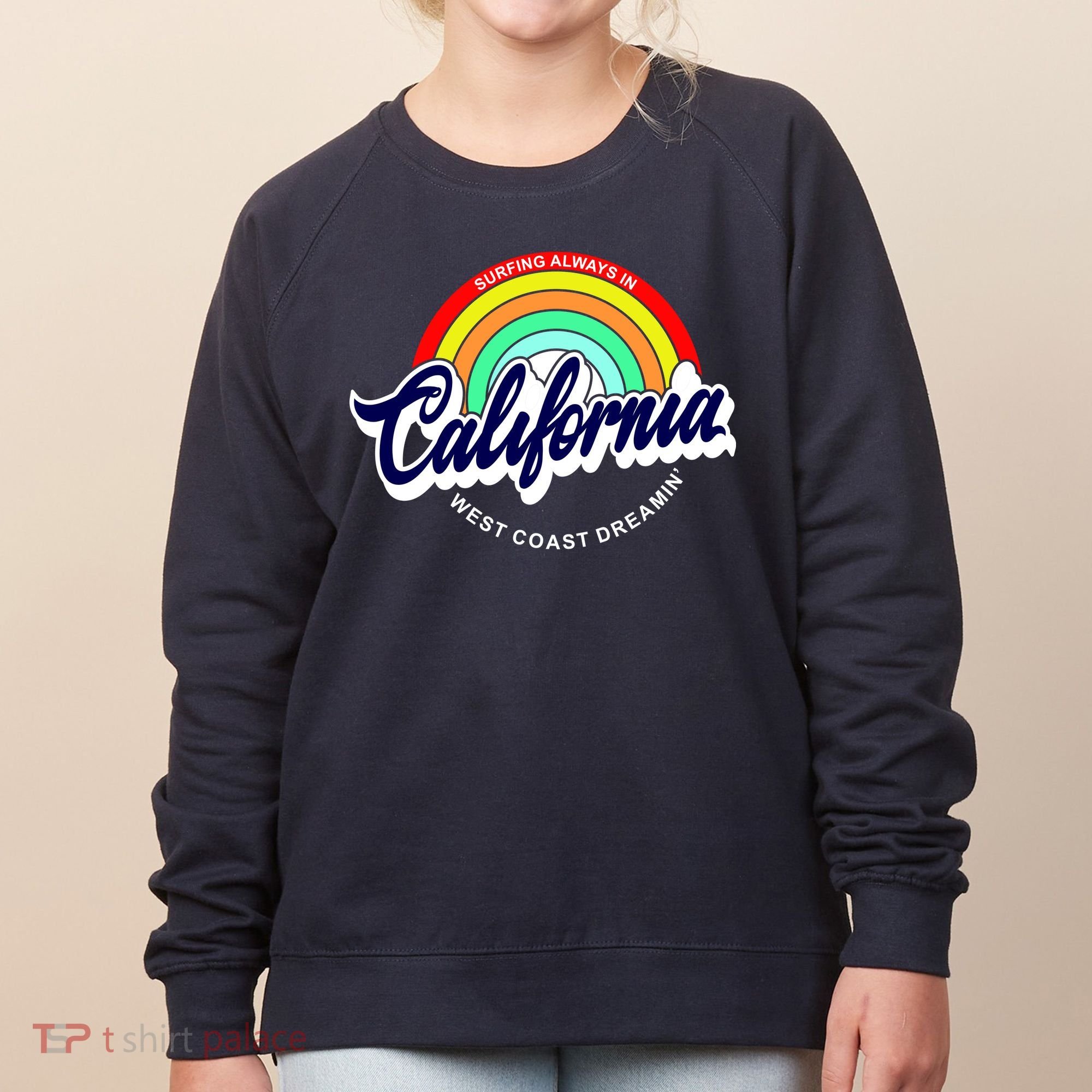 California West Coast Dreamin Retro Rainbow Women's Sweatshirt