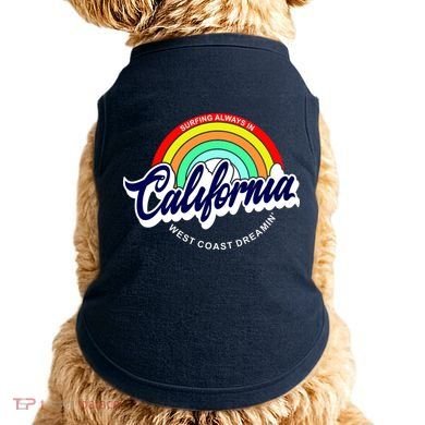California West Coast Dreamin Retro Rainbow Doggie Tank