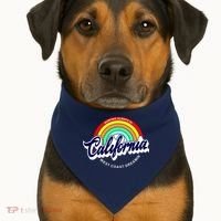 California West Coast Dreamin Retro Rainbow USA-Made Doggie Bandana thumb 1