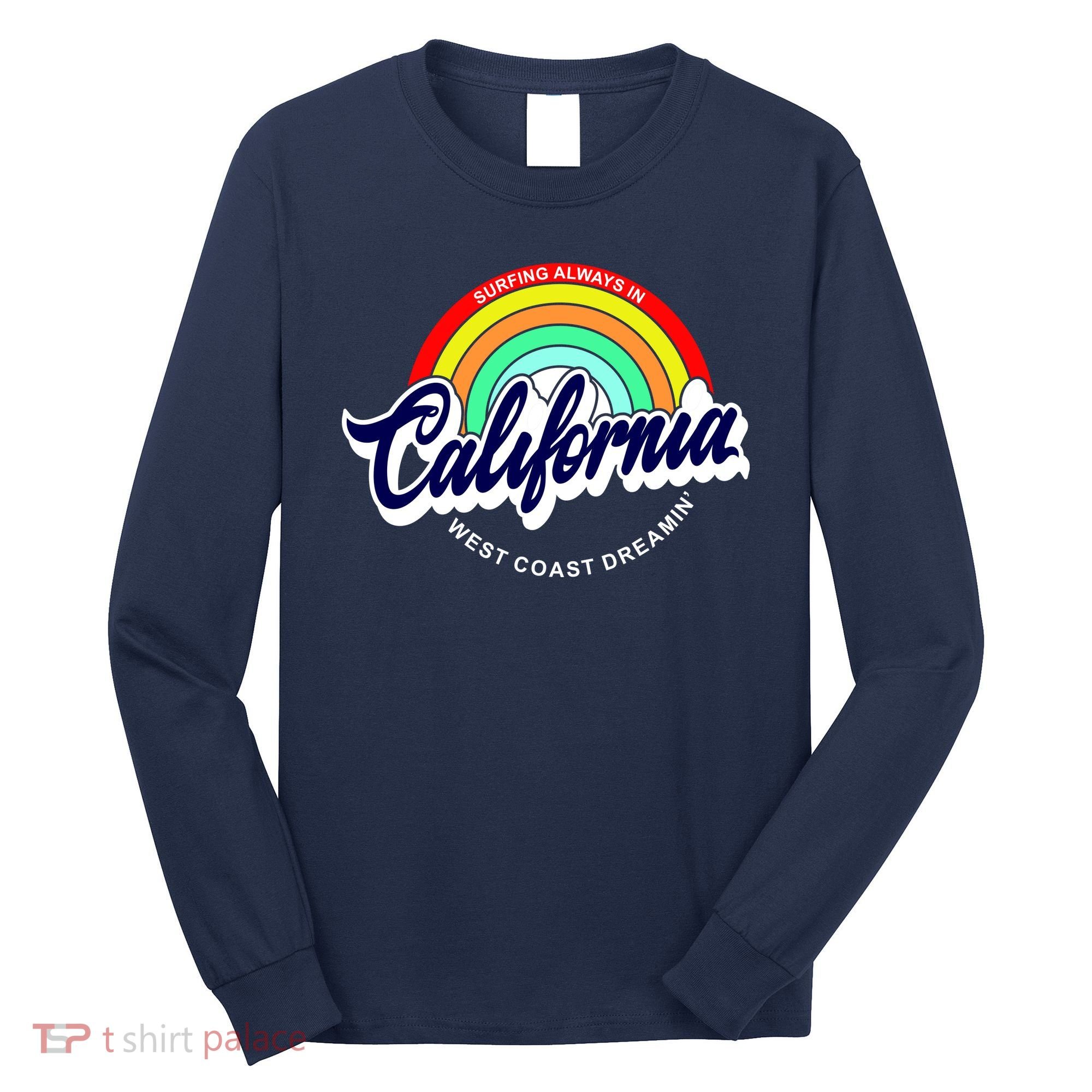 California West Coast Dreamin Retro Rainbow Long Sleeve Shirt
