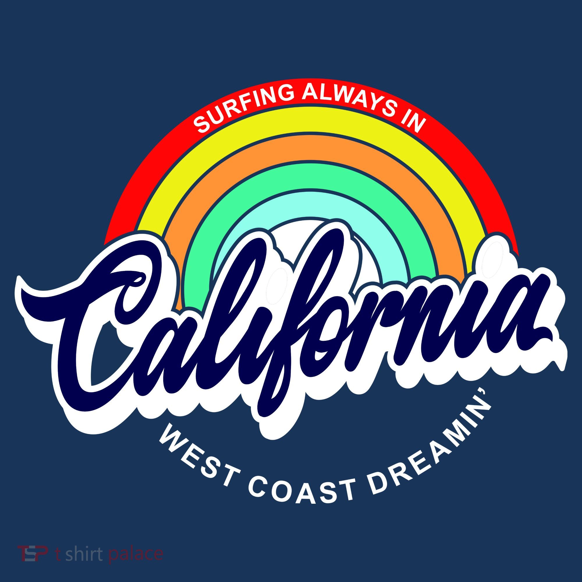 California West Coast Dreamin Retro Rainbow Long Sleeve Shirt