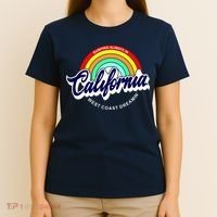 California West Coast Dreamin Retro Rainbow T-Shirt thumb 4