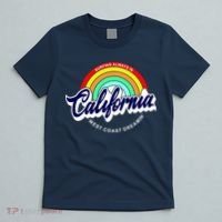 California West Coast Dreamin Retro Rainbow T-Shirt thumb 5