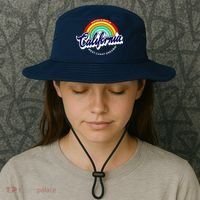 California West Coast Dreamin Retro Rainbow Bucket Hat thumb 3
