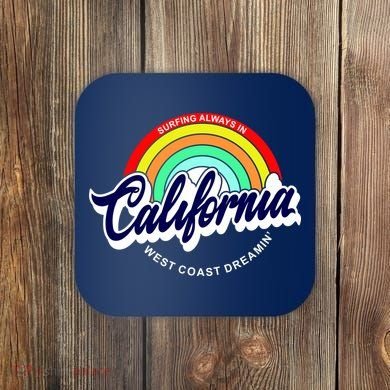 California West Coast Dreamin Retro Rainbow Coaster