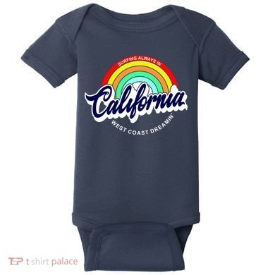 California West Coast Dreamin Retro Rainbow Baby Bodysuit