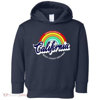 California West Coast Dreamin Retro Rainbow Toddler Hoodie