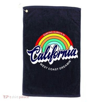 California West Coast Dreamin Retro Rainbow Golf Towel