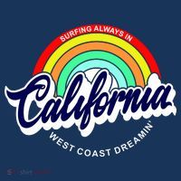 California West Coast Dreamin Retro Rainbow Golf Towel thumb 3