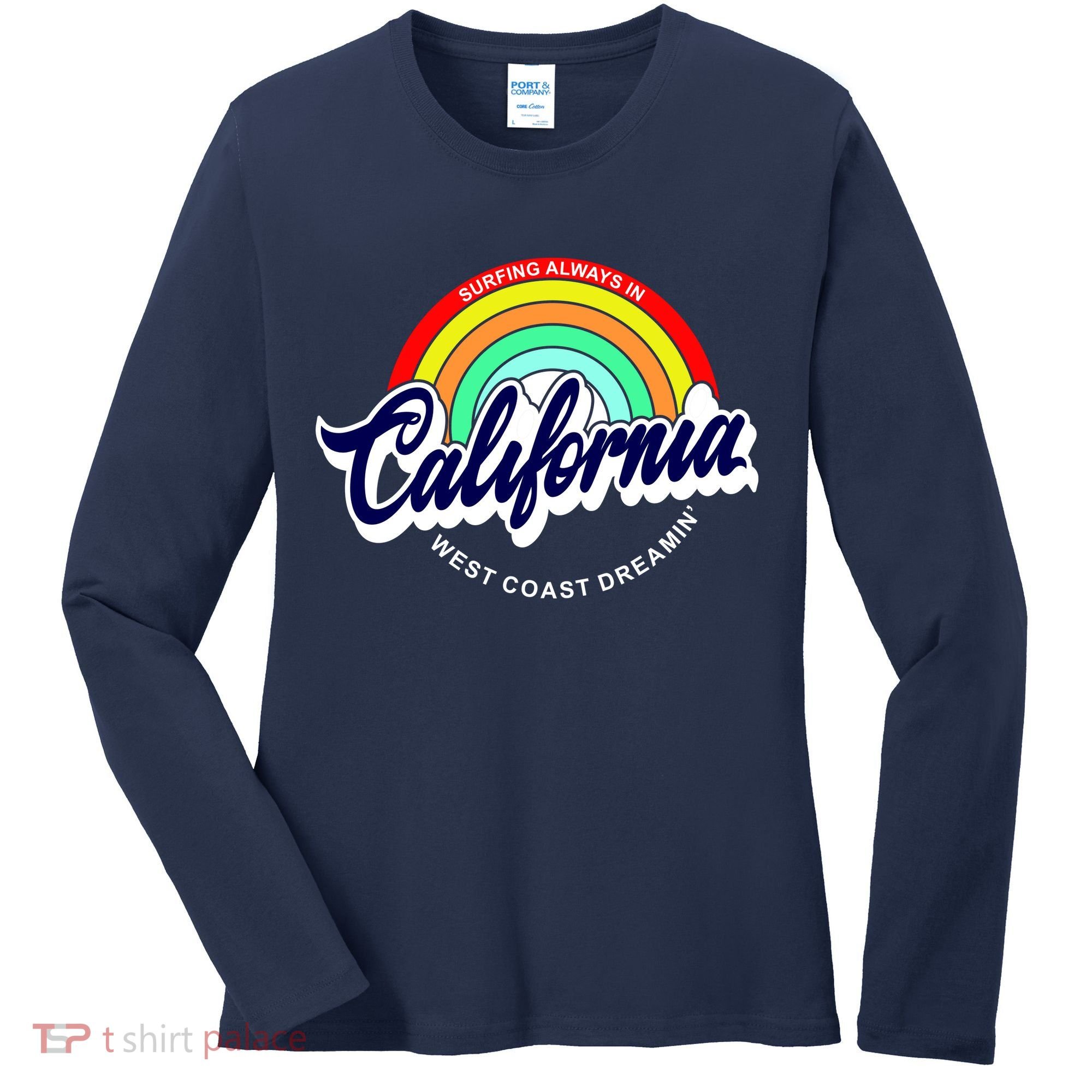 California West Coast Dreamin Retro Rainbow Women's Long Sleeve Shirt