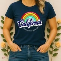 California West Coast Dreamin Retro Rainbow Women's T-Shirt thumb 2