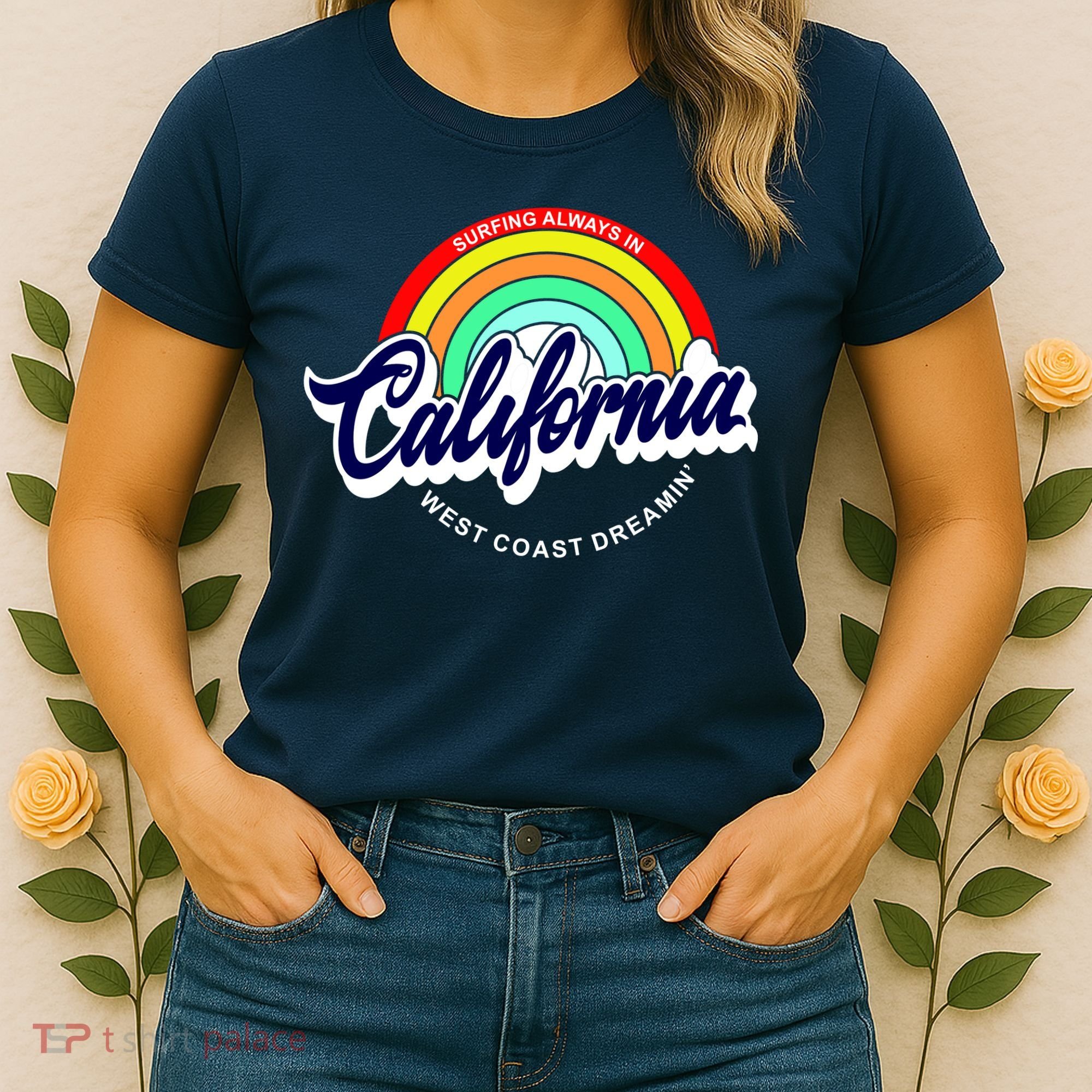 California West Coast Dreamin Retro Rainbow Women's T-Shirt