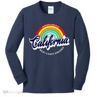 California West Coast Dreamin Retro Rainbow Kids Long Sleeve Shirt thumb 0