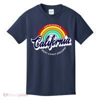 California West Coast Dreamin Retro Rainbow Kids T-Shirt thumb 0