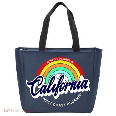 California West Coast Dreamin Retro Rainbow Tote Bag
