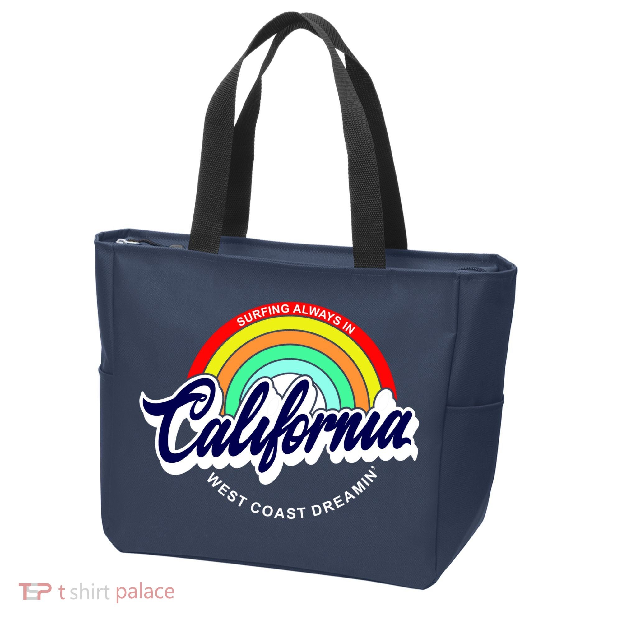 California West Coast Dreamin Retro Rainbow Tote Bag