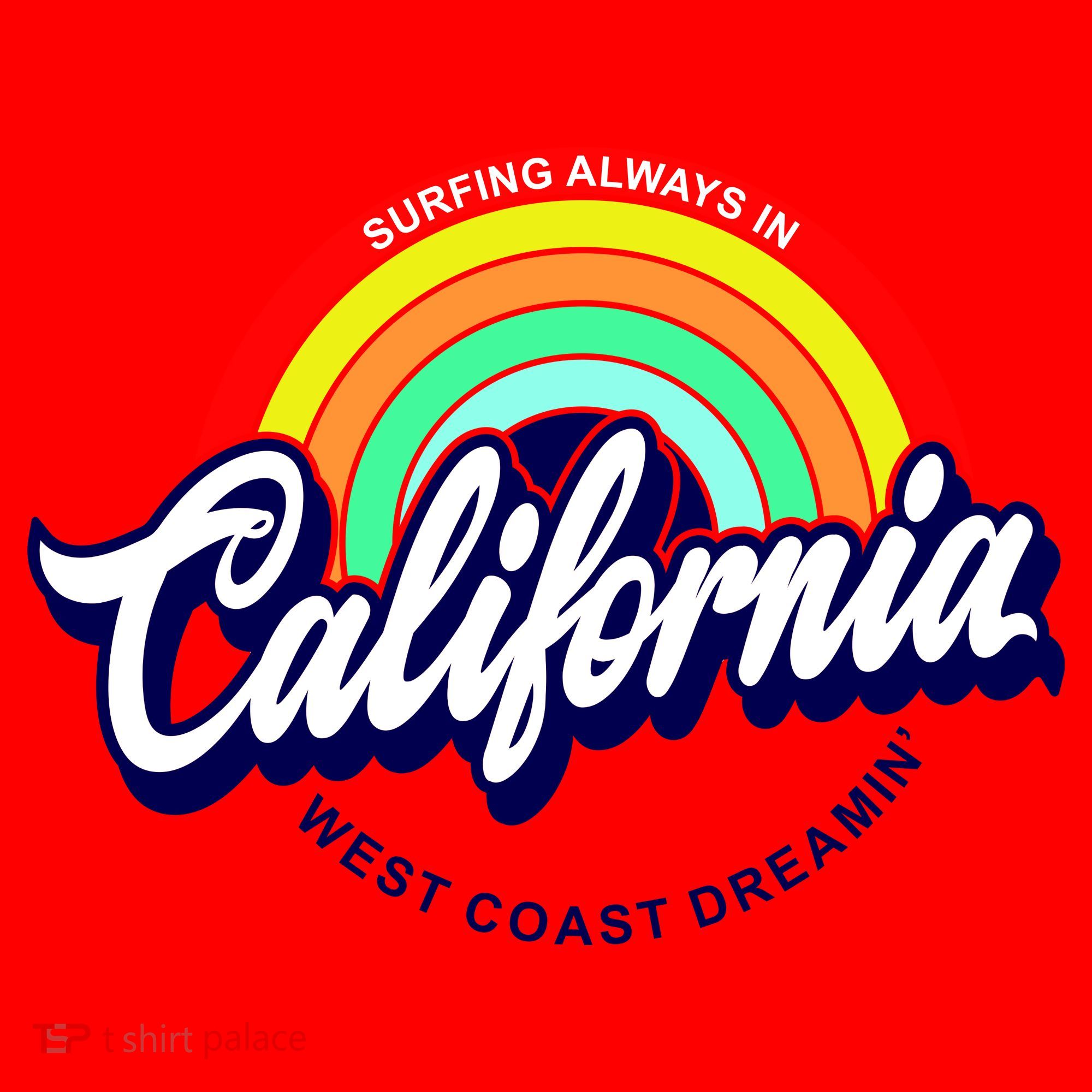 California West Coast Dreamin Retro Rainbow Santa Hat