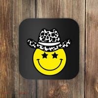 Cute Western Country Cowgirl Hat Star Yellow Smile Face Girl Coaster thumb 0