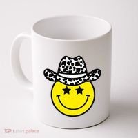 Cute Western Country Cowgirl Hat Star Yellow Smile Face Girl Coffee Mug thumb 0