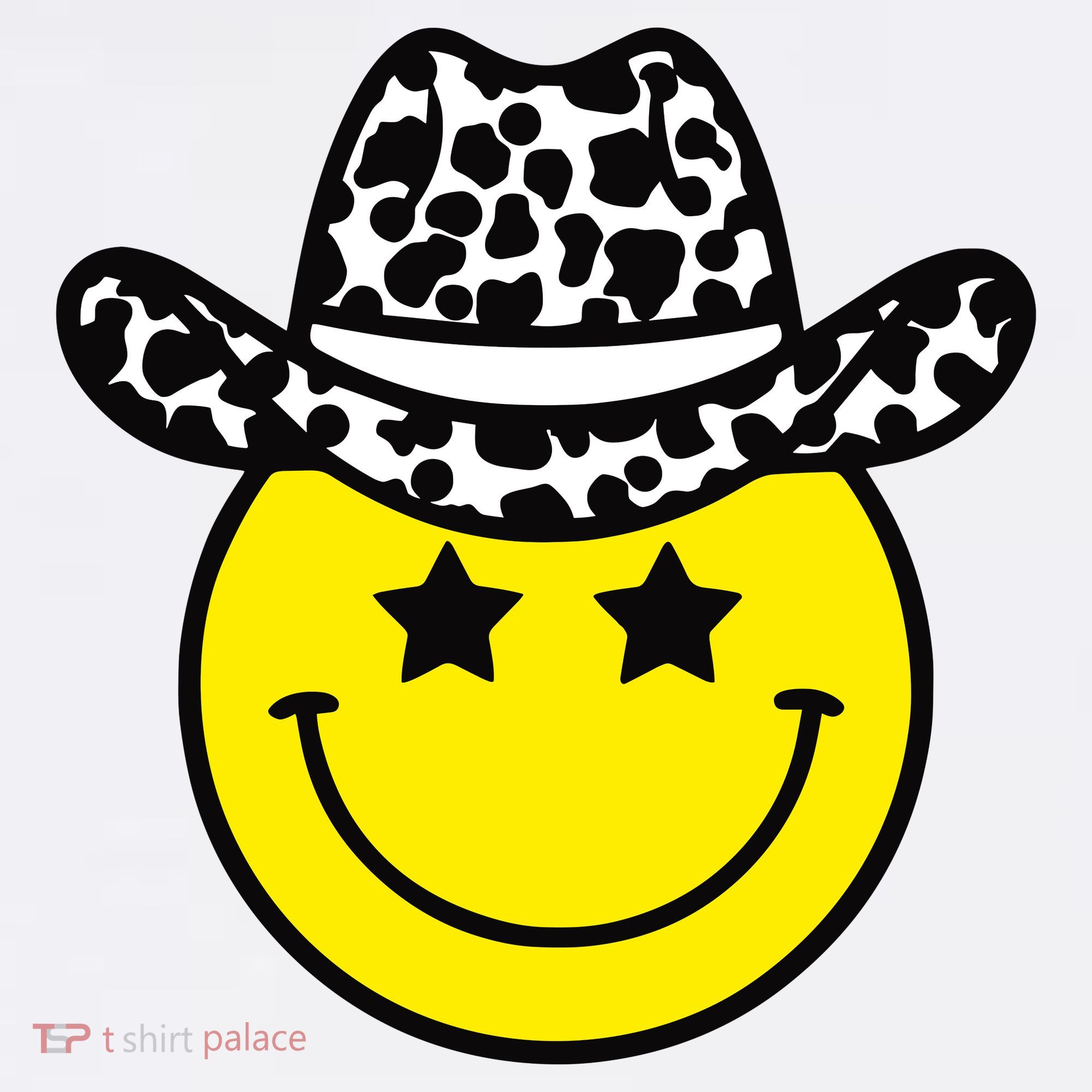 Cute Western Country Cowgirl Hat Star Yellow Smile Face Girl Women's Hoodie