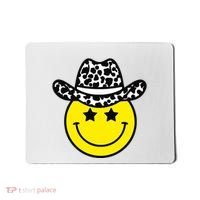 Cute Western Country Cowgirl Hat Star Yellow Smile Face Girl Mousepad thumb 0