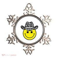 Cute Western Country Cowgirl Hat Star Yellow Smile Face Girl Ornament thumb 0