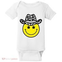 Cute Western Country Cowgirl Hat Star Yellow Smile Face Girl Baby Bodysuit thumb 0