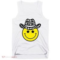 Cute Western Country Cowgirl Hat Star Yellow Smile Face Girl Tank Top thumb 0