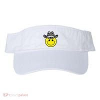 Cute Western Country Cowgirl Hat Star Yellow Smile Face Girl Visor thumb 0