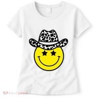 Cute Western Country Cowgirl Hat Star Yellow Smile Face Girl Women's T-Shirt thumb 0