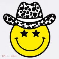 Cute Western Country Cowgirl Hat Star Yellow Smile Face Girl Women's T-Shirt thumb 6