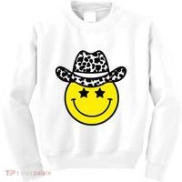 Cute Western Country Cowgirl Hat Star Yellow Smile Face Girl Kids Sweatshirt thumb 0