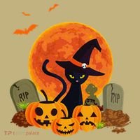 Cute Witch Cat Pumpkin Graveyard Spooky Cat Mom Halloween Sweatshirt thumb 2