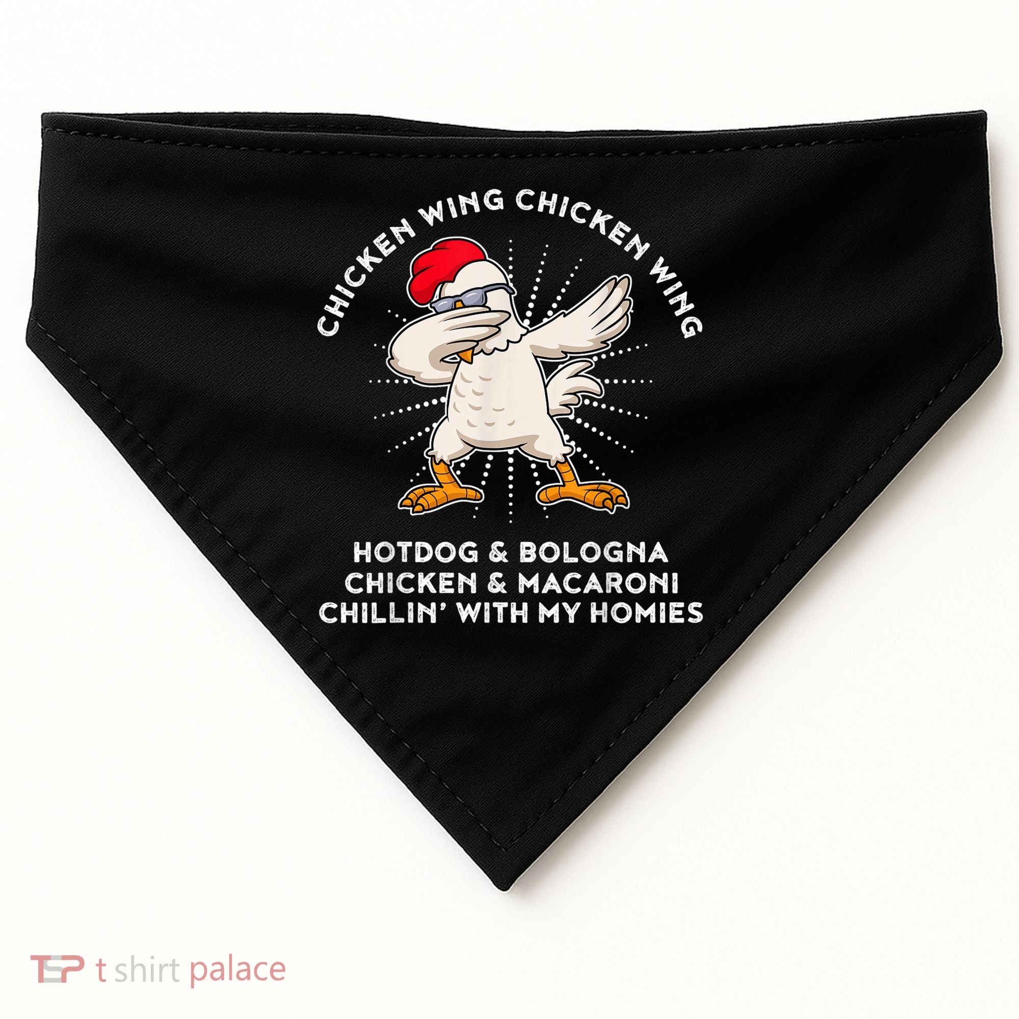 Chicken Wing Chicken Wing Shirt Song Lyric Hot Dog Bologna USA-Made Doggie Bandana