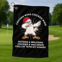 Chicken Wing Chicken Wing Shirt Song Lyric Hot Dog Bologna Golf Towel thumb 1