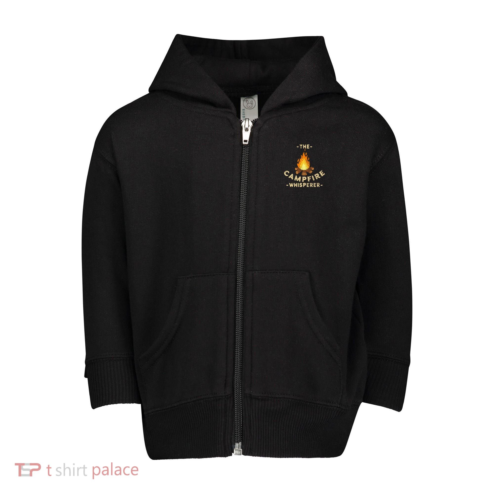 Campfire Whisperer Camping Pun Camper Campfire Funny Gift Toddler Zip Fleece Hoodie
