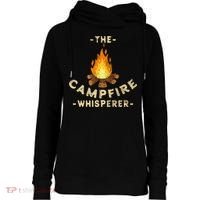 Campfire Whisperer Camping Pun Camper Campfire Funny Gift Womens Funnel Neck Pullover Hood thumb 0
