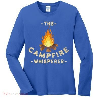 Campfire Whisperer Camping Pun Camper Campfire Funny Gift Women's Long Sleeve Shirt