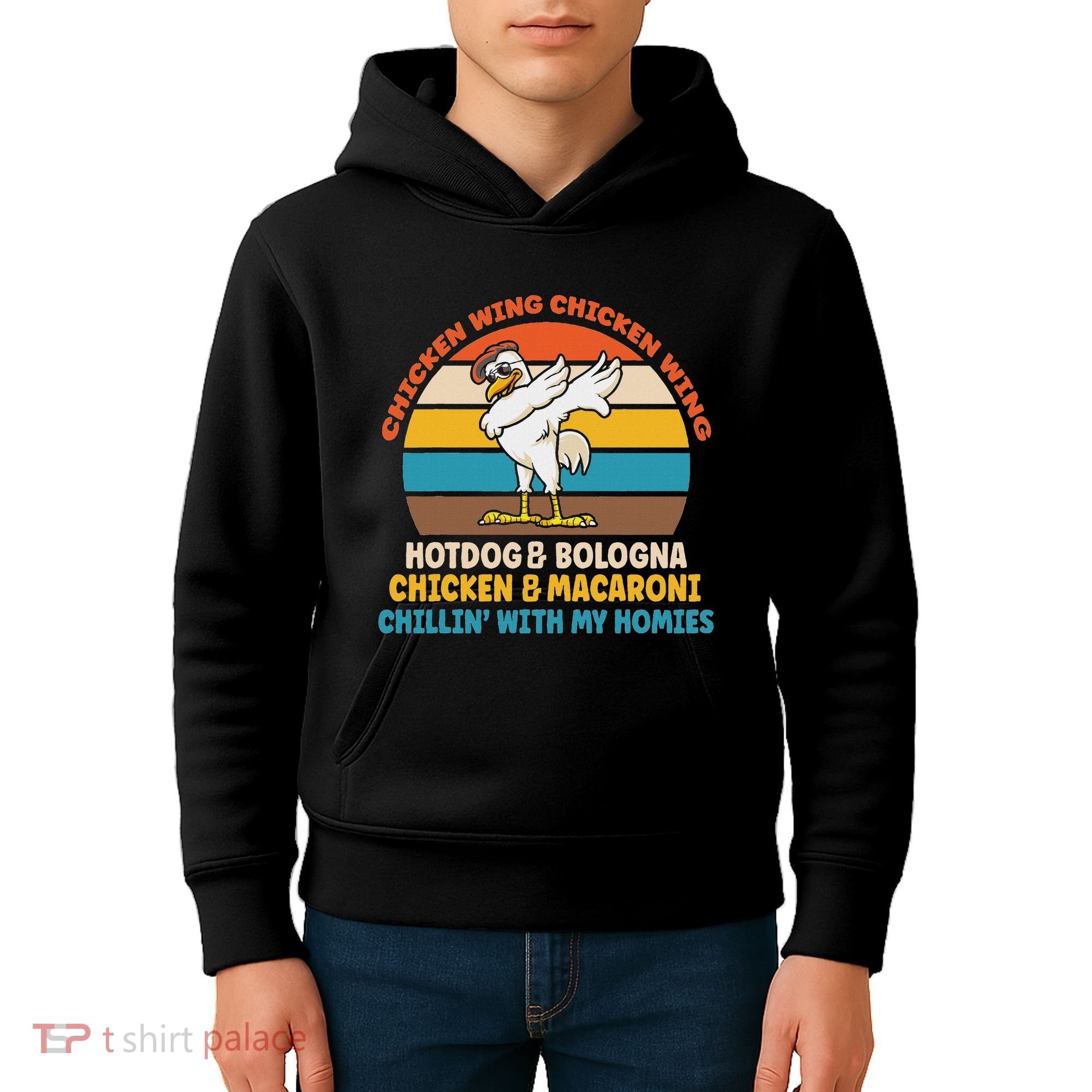 Chicken Wing Chicken Wing Hot Dog Bologna Macaroni Kids Hoodie