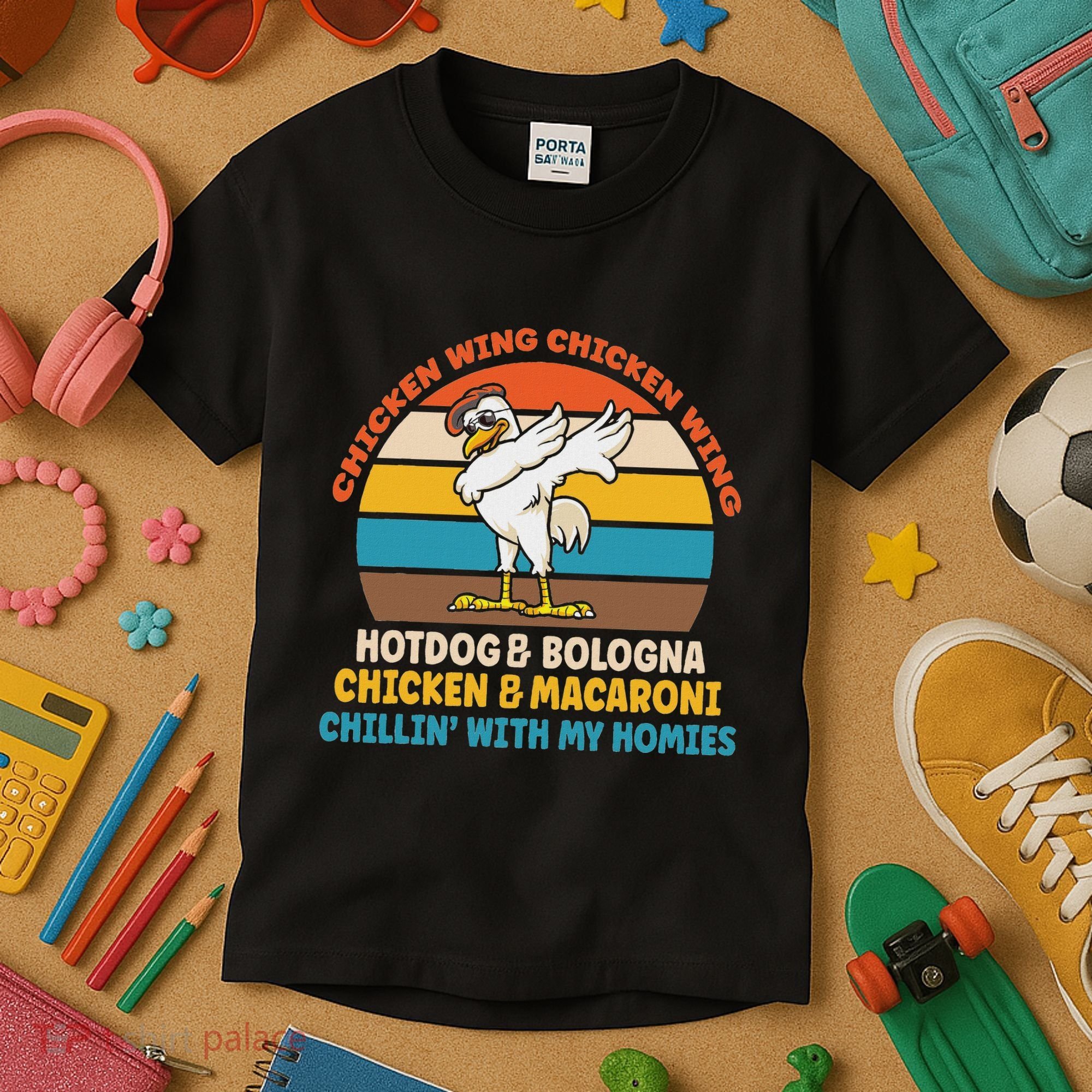 Chicken Wing Chicken Wing Hot Dog Bologna Macaroni Kids T-Shirt