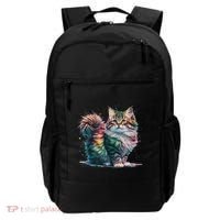 Cat Women Colourful Watercolour Cat Backpack thumb 0