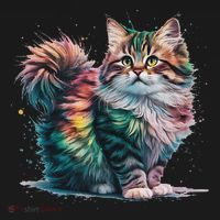 Cat Women Colourful Watercolour Cat Bucket Hat thumb 4