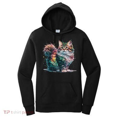 Cat Women Colourful Watercolour Cat Women's Hoodie