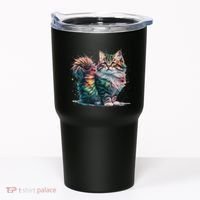 Cat Women Colourful Watercolour Cat Tumbler thumb 0