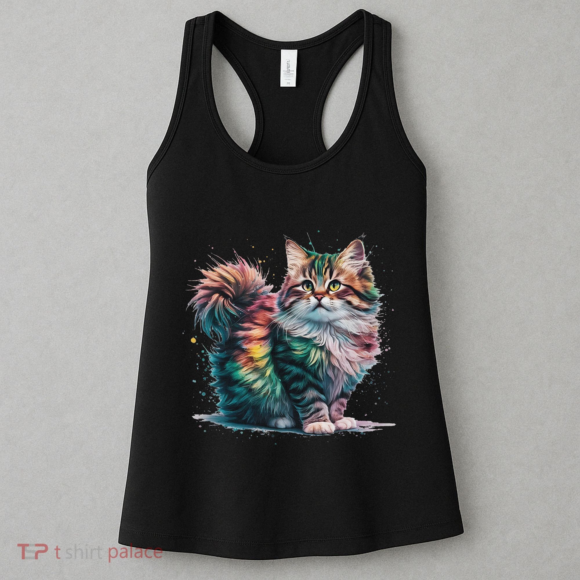 Cat Women Colourful Watercolour Cat Women's Tank Top