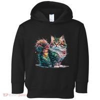 Cat Women Colourful Watercolour Cat Toddler Hoodie thumb 0