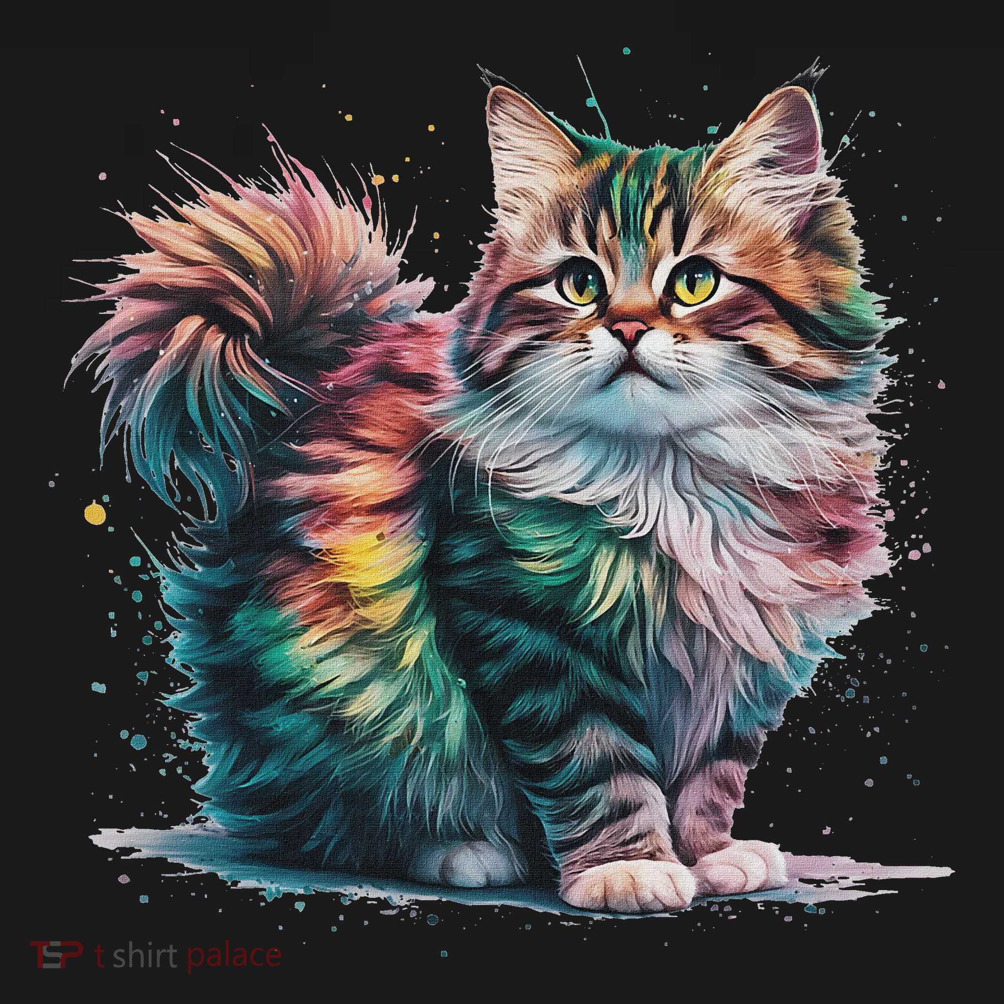 Cat Women Colourful Watercolour Cat Women's Long Sleeve Shirt