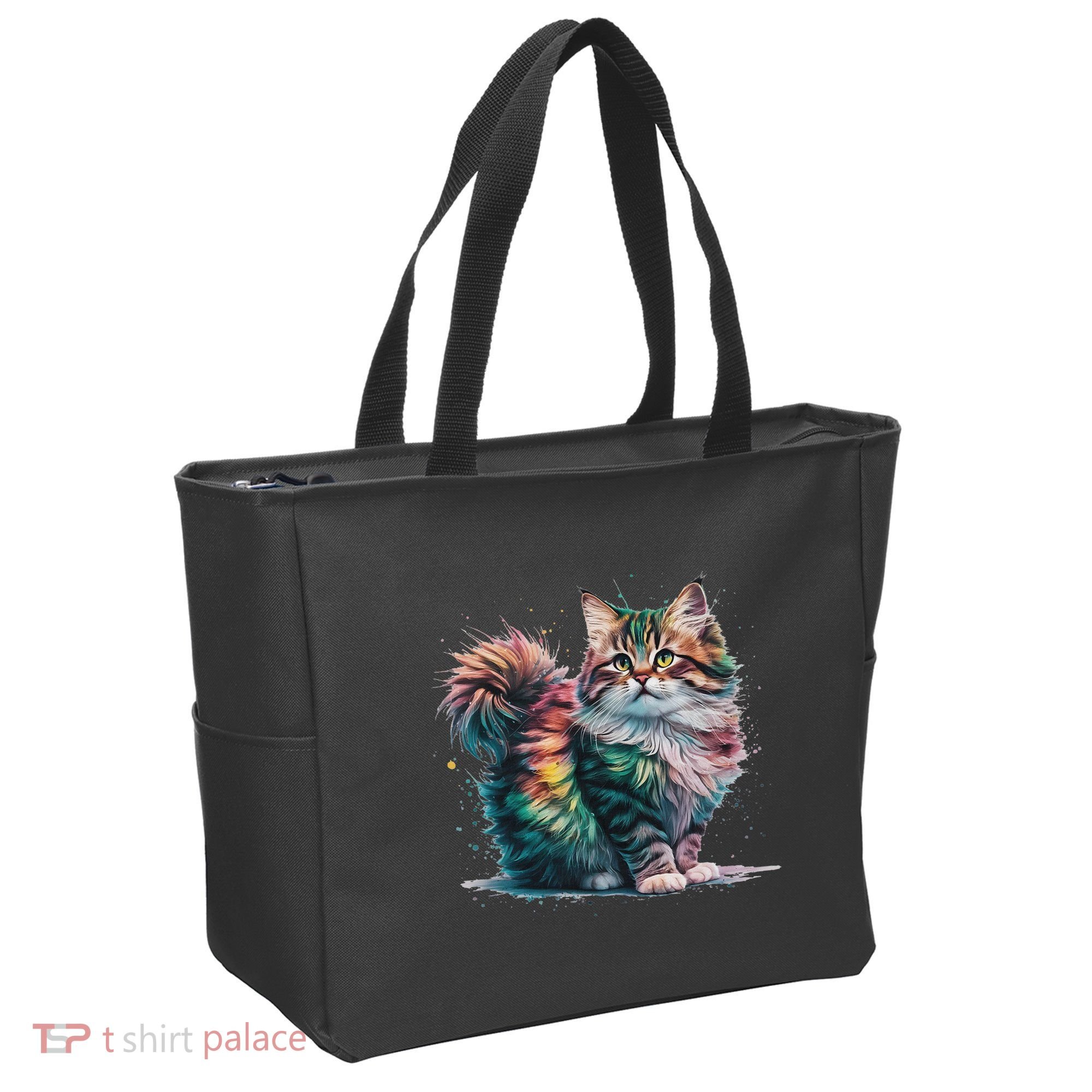 Cat Women Colourful Watercolour Cat Tote Bag