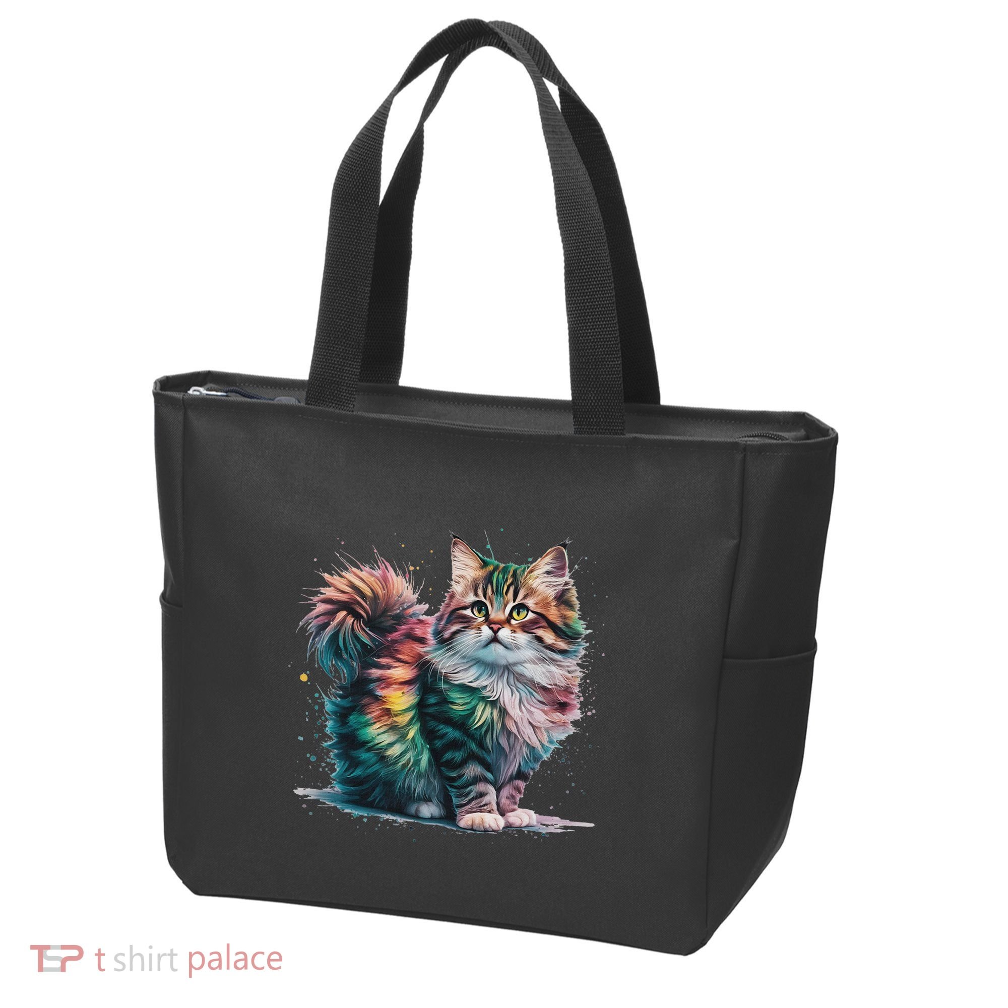 Cat Women Colourful Watercolour Cat Tote Bag