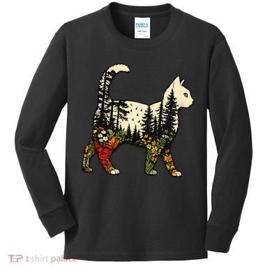 Cat Wilderness Kids Long Sleeve Shirt